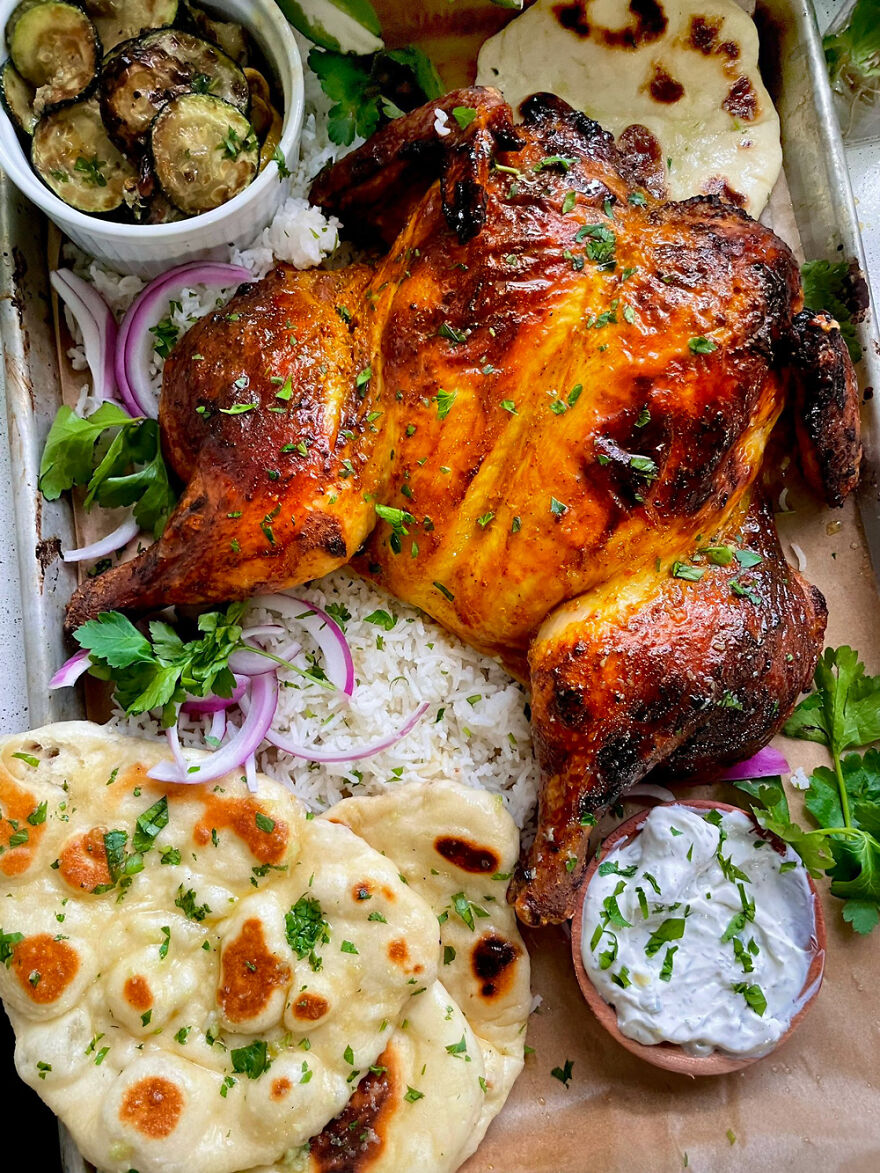 Tandoori Spatchcock Chicken And Garlic Naan