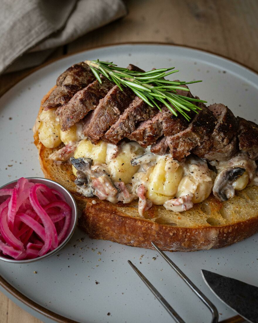 Beef Intrigue - Gnocchi And Fillet Mignon On Pan-Fried Sourdough