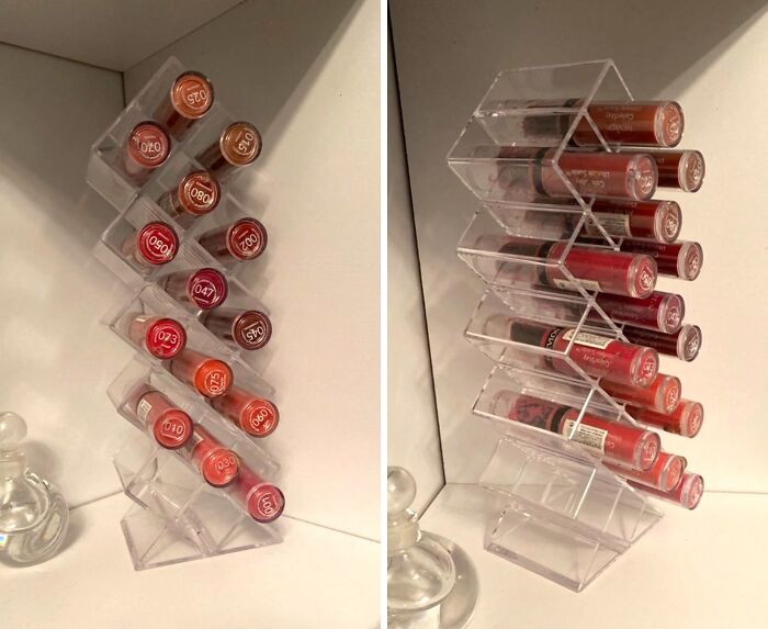 Gloss & Glam Tower: 16-Space Acrylic Lipstick Organizer For Chic Display!