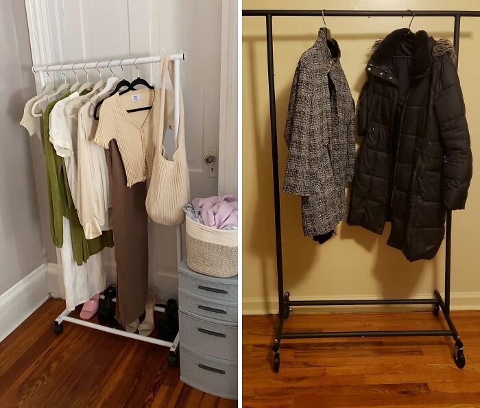 Streamline Your Style: Rolling Garment Rack With Lockable Wheels!