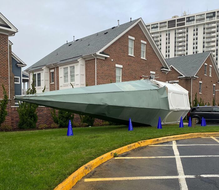 A Church Steeple Blew Off During A Storm Last Night