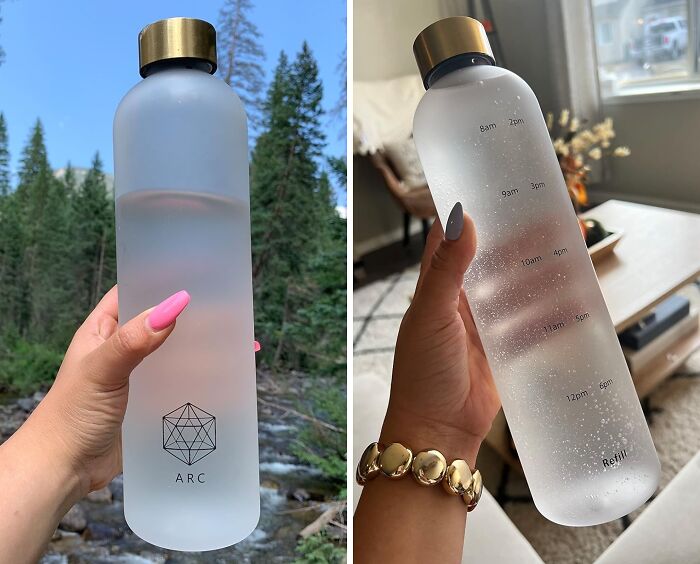 Arcana Arc Water Bottle With Time Marker Design And Eco-Friendly Tritan Material To Stay Hydrated In Style!