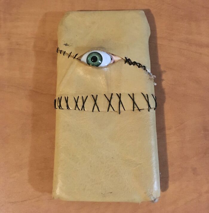Found A Prop I Made For My Wife's Costume From Last Year. She Was A "Basic Witch", And This Is Her "Eye Phone"