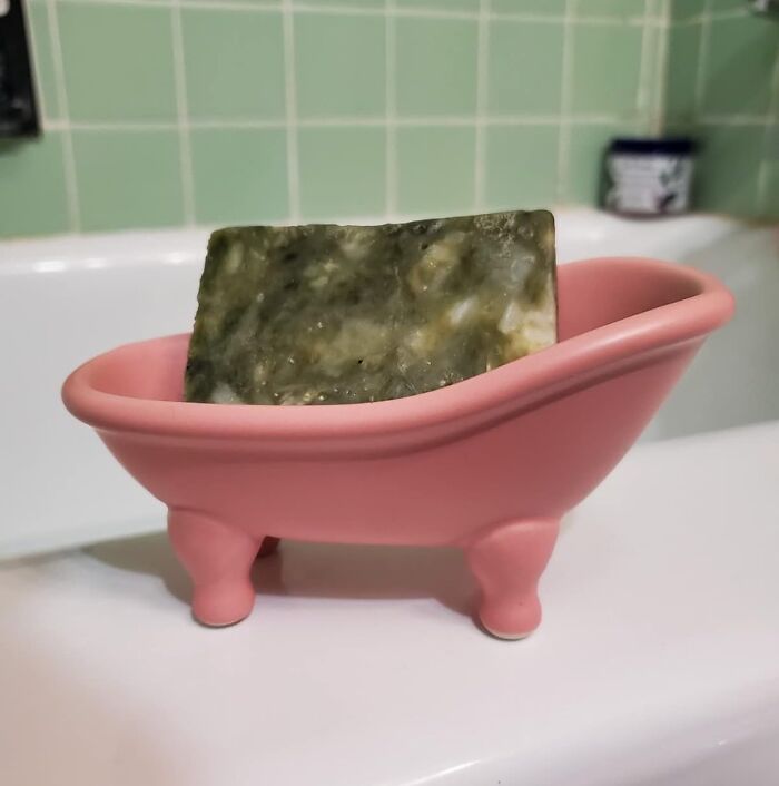 Add A Charming Touch To Your Bathroom With A Ceramic Mini Bathtub Soap Holder