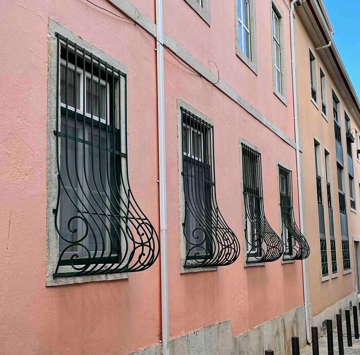 Why Do These Window Grills Have A Bulge. Seen In Spain