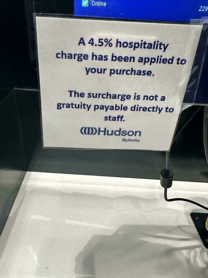4.5% Service Charge For Using Self Checkout