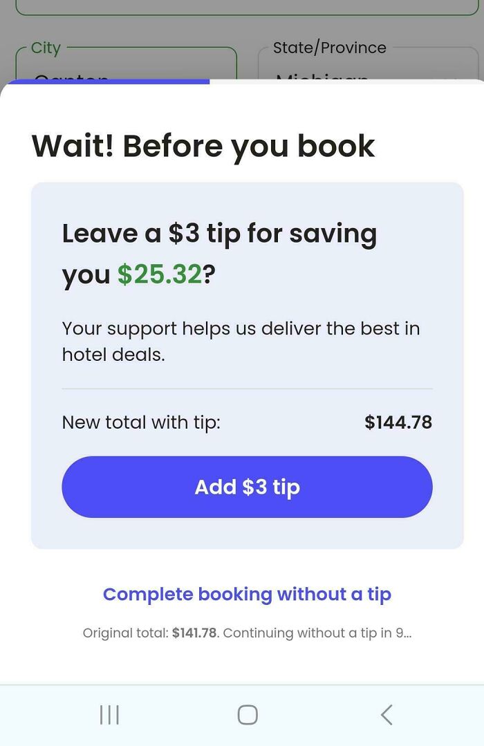 Just Booked A Hotel Room Online... Tip?