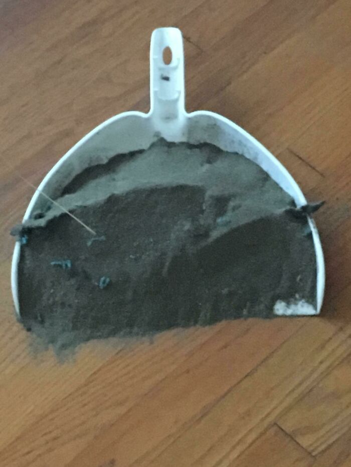 After Tearing Up Carpet At A Rental House; This Is How Much Dirt Was Under The Carpet