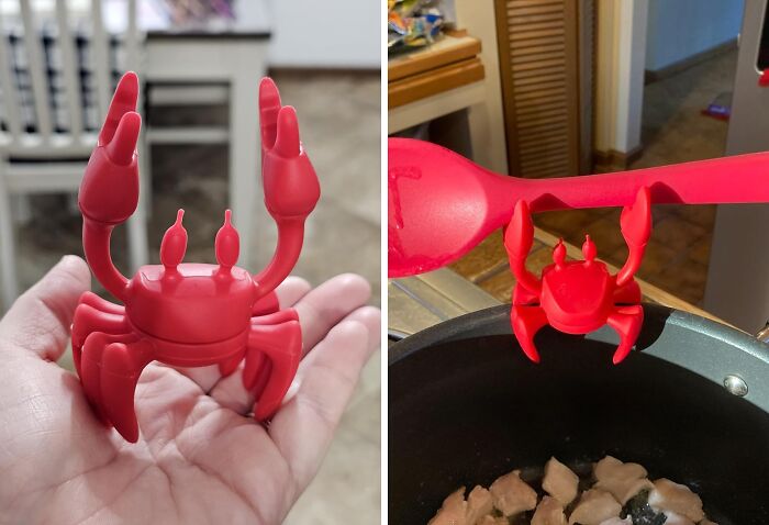 Keep Your Kitchen Counters Clean With The Red Crab Silicone Spoon Rest