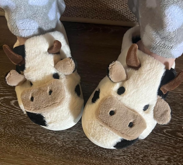 Cow Comfort: Soft And Warm Slippers With A Cow Twist