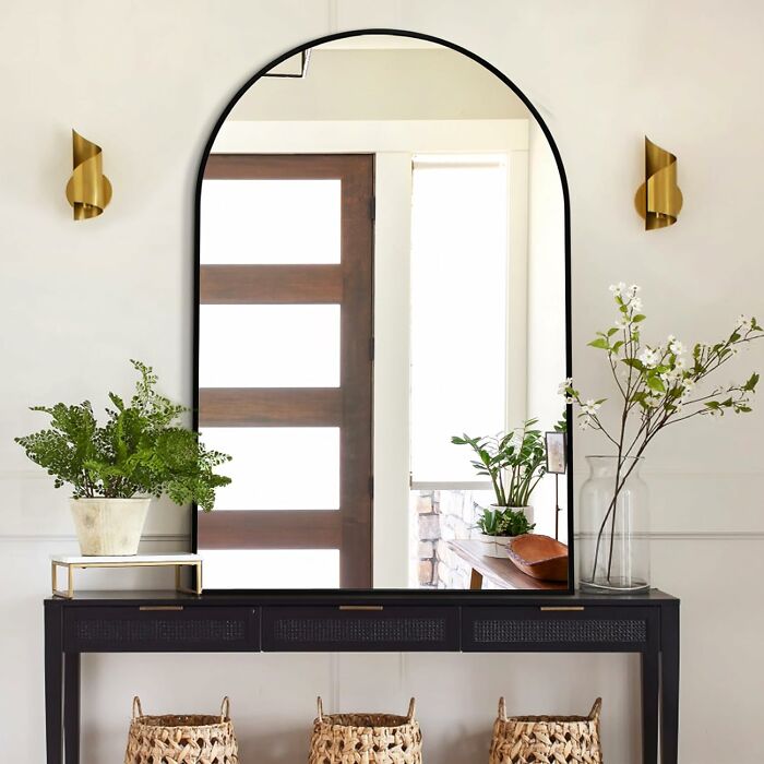 Bold & Beautiful: Black Metal Framed Mirror, A Statement For Any Room!
