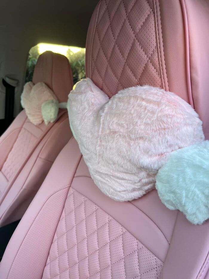 Drive With Love: Plush Heart Shaped Pillow With Angel Wings For Your Car!