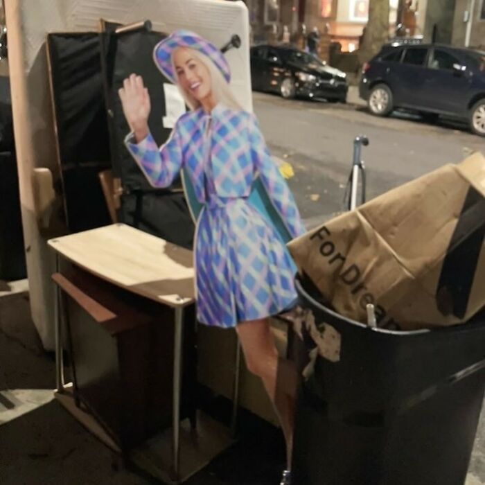 I Think We Can All Agree… This Is Not Trash! Life Size Cutout Of Margot As Barbie On Rutland Rd Btw Nostrand And New York Ave