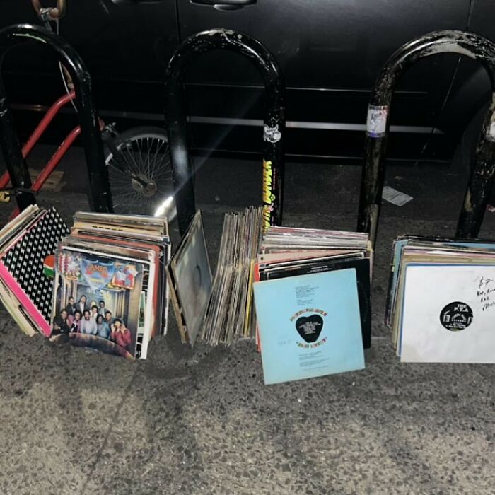 Tons Of Records Outside Scorpion Records In Ridgewood. 792 Onderdonk Ave