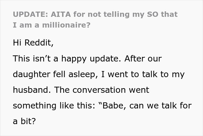 “Am I The Jerk For Not Telling My Husband That I Am A Millionaire?”