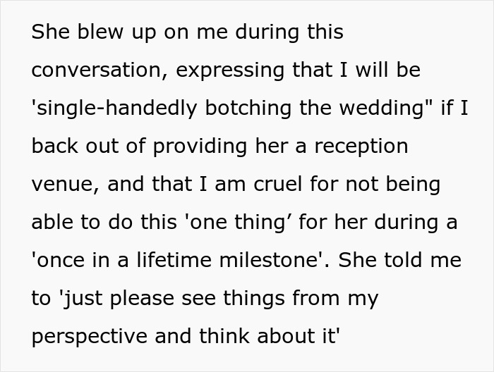 Woman Offers To Host Cousin’s Wedding, Changes Her Mind After Bridezilla Shows Her True Colors Woman Offers To Host Cousin’s Wedding, Changes Her Mind After Bridezilla Shows Her True Colors