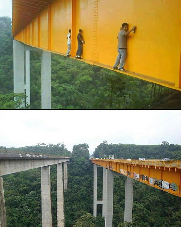 High Risk Graffiti On The 430ft Metlac Bridge In Veracruz, Mexico In Late 1990s And Early 2000s