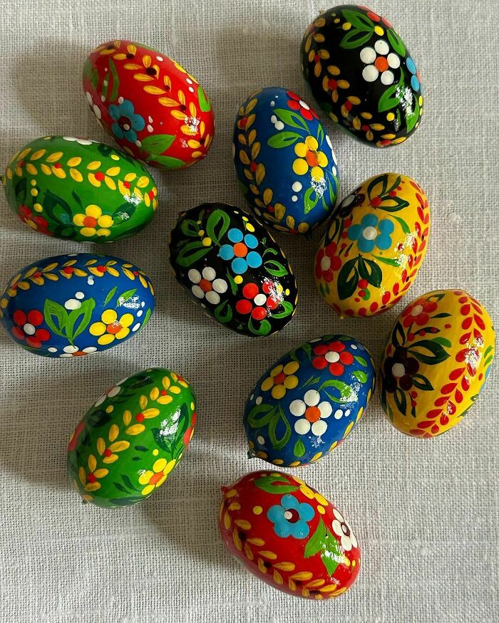 Just Picked Up These Lovely Wooden Eggs Painted By Olha From Ukraine