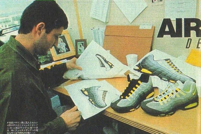 Designer Sergio Lozano Working On The Original Air Max 95 Prototypes And The Later Accompanying Phone Ad Campaign, 1995