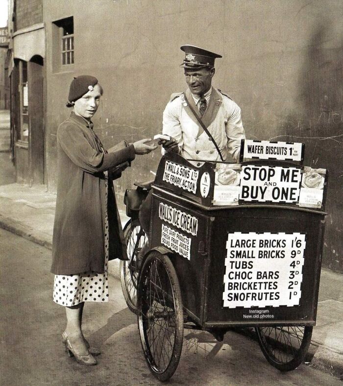 Tricycle " Stop Me And Buy One " Ice Cream Seller. Mr Bert Taylor Near The Cross Keys London Road; C.1935, Worcester