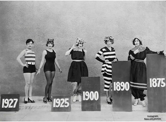 La evolución del traje de baño femenino entre 1875 y 1927