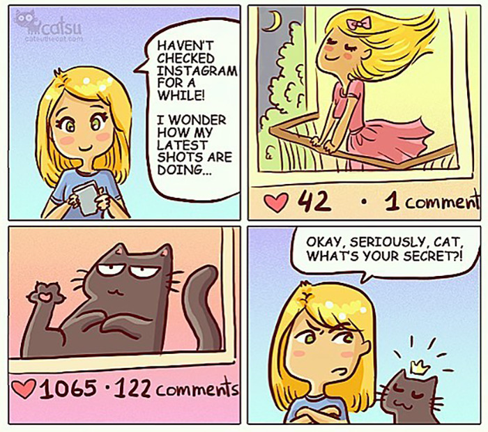 "Catsuthecat": Where Mustaches And Witty Comics Will Make Your Day