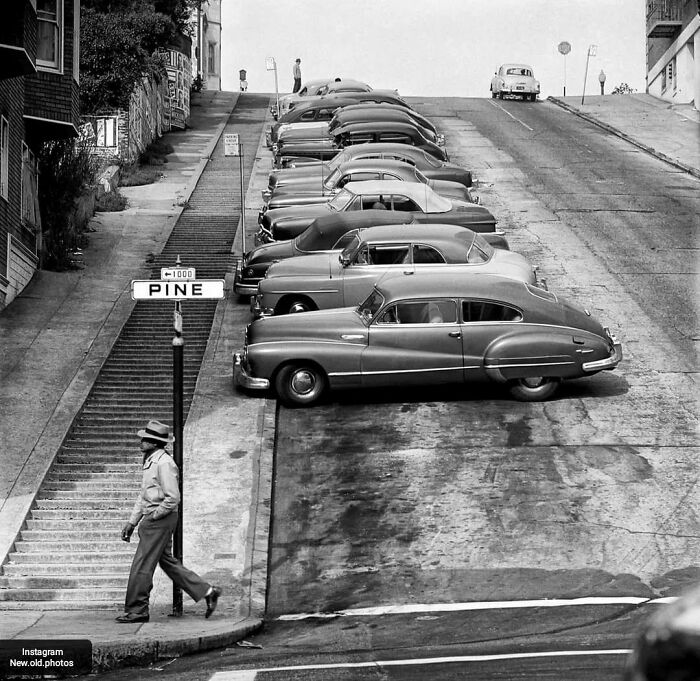 Nob Hill & Pine Street , San Francisco Ca., 1954 By Fred Lyon