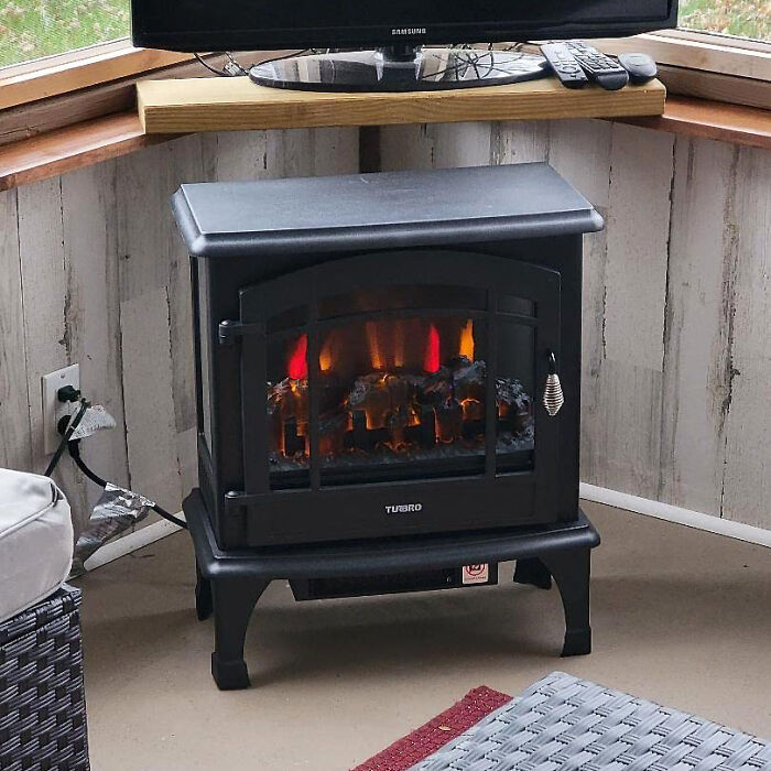 Stay Cozy And Warm With The 18” Compact Electric Fireplace Stove - Realistic Flame For Ambiance In Any Space