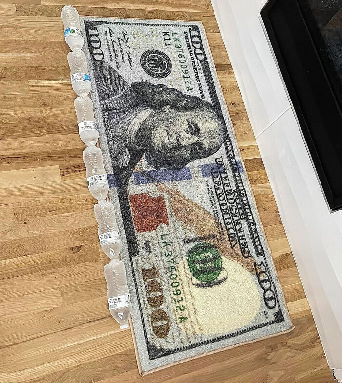 Machine-Washable $100 Bill Design Runner Rug - Modern And Stylish Addition To Your Home Decor!