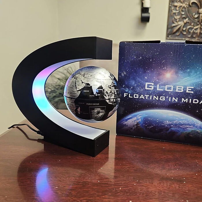 Feel The Futuristic Fun With This Unique Multicolor Magnetic Levitation Floating Globe - A Cool And Decorative Gadget!