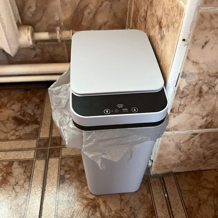 Smarten Up Your Bathroom With 2.2 Gallon Automatic Motion Sensor Touchless Trash Can 