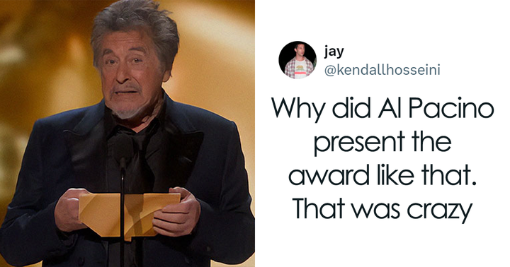 2024 Oscars Most Awkward Moment When Al Pacino Skips Reading Nominees For Best Picture