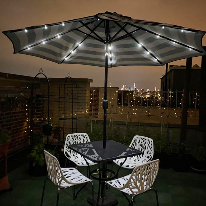  A Solar LED Patio Umbrella To Add That ~Glow~ To Your Evenings And Some Sun-Shield During The Day