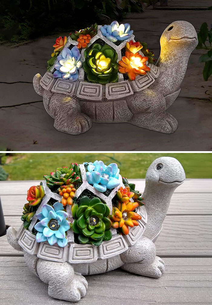 Light Up Your Nights With This Solar Garden Turtle, Because Who Doesn't Want A Glowing Reptile Sprucing Up Their Outdoor Space?