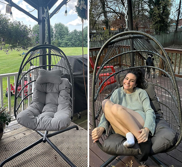  A Hanging Egg Chair For Your Patio Because Who Wouldn't Want A Cozy Spot To Chill Outdoor After Grinding All Day?
