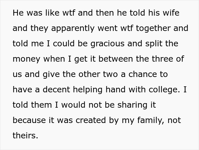 Parents Expect Son To Share His Huge Inheritance With Half-Siblings, Can't Believe He Won't Parents Expect Son To Share His Huge Inheritance With Half-Siblings, Can't Believe He Won't