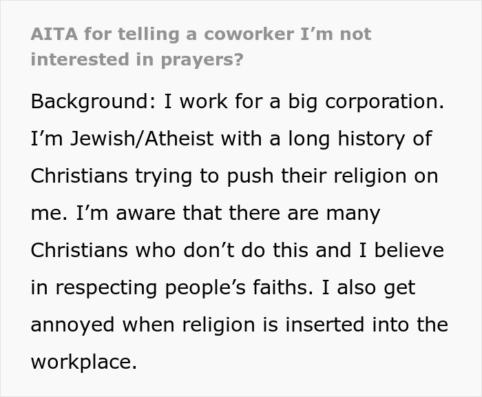 Woman Shuts Down Religious Email At Work, Says “I Don’t Like Prayer/Blessed Language Directed At Me”