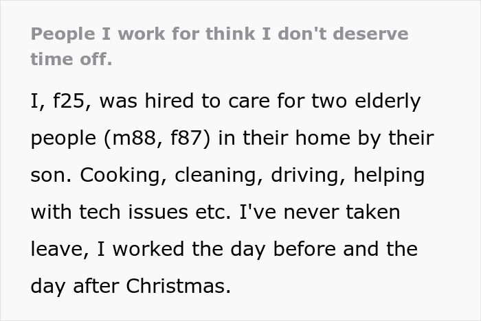 Entitled Elderly People Don't Want Caretaker To Take Time Off For Her Wedding Entitled Elderly People Don't Want Caretaker To Take Time Off For Her Wedding