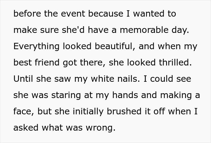 Bride Left In Tears After Friend Had The Audacity To Wear White Nails To Her Bridal Shower Bride Left In Tears After Friend Had The Audacity To Wear White Nails To Her Bridal Shower