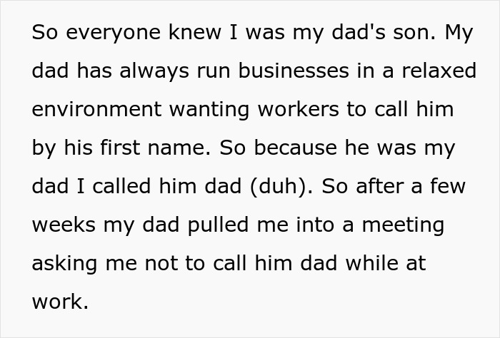 Dad Asks Son Not To Call Him By His Name During Work, Malicious Compliance Ensues
