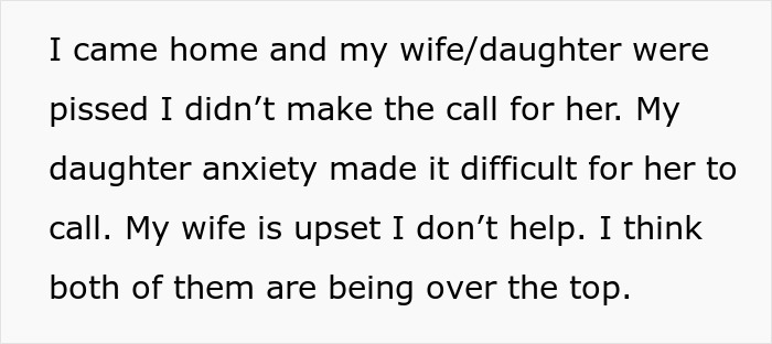 Family Drama Ensues Over Dad Refusing To Order Pizza For Socially Anxious Daughter Staying At Home