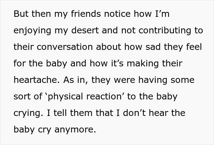 “AITA For Ignoring A Crying Baby In A Restaurant And Continuing To Enjoy My Dessert?” “AITA For Ignoring A Crying Baby In A Restaurant And Continuing To Enjoy My Dessert?”