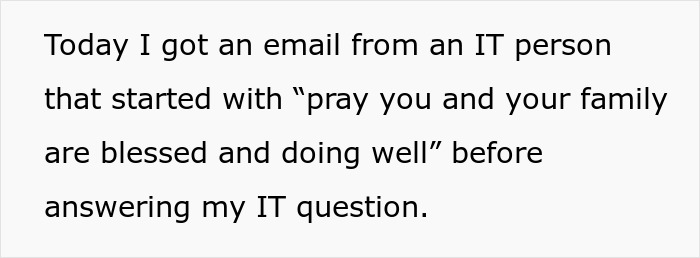 Woman Shuts Down Religious Email At Work, Says “I Don’t Like Prayer/Blessed Language Directed At Me” Woman Shuts Down Religious Email At Work, Says “I Don’t Like Prayer/Blessed Language Directed At Me”