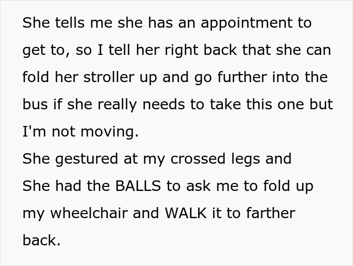 Entitled Mom Expects Person In Wheelchair To Walk So She Can Park Her Stroller, Gets Laughed At Entitled Mom Expects Person In Wheelchair To Walk So She Can Park Her Stroller, Gets Laughed At