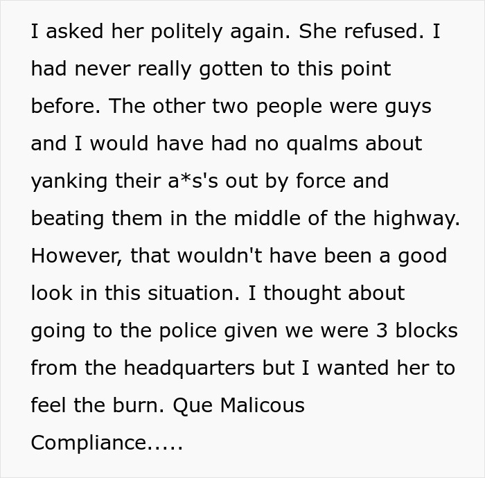 Woman Tries To Scam Uber Driver, He Maliciously Complies With Free Ride Woman Tries To Scam Uber Driver, He Maliciously Complies With Free Ride