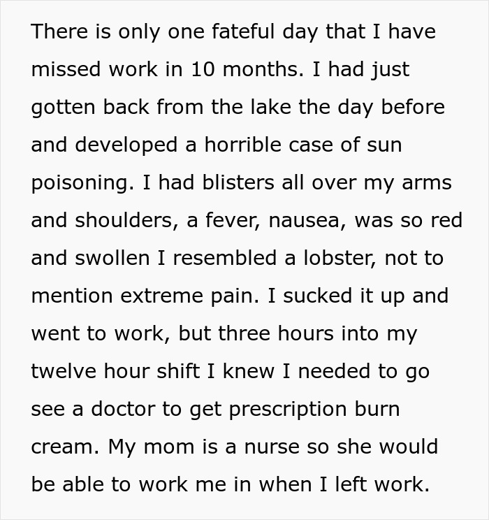Jerk Boss Mocks Employee For Taking First Half A Day Off In 10 Months, It Backfires Jerk Boss Mocks Employee For Taking First Half A Day Off In 10 Months, It Backfires