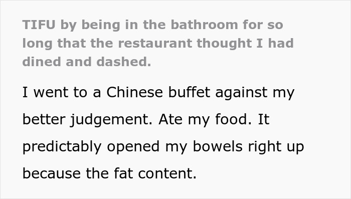Customer Can’t Hold It In, Runs To Bathroom With Bill Left Unpaid, Is Welcomed Back By Police Customer Can’t Hold It In, Runs To Bathroom With Bill Left Unpaid, Is Welcomed Back By Police