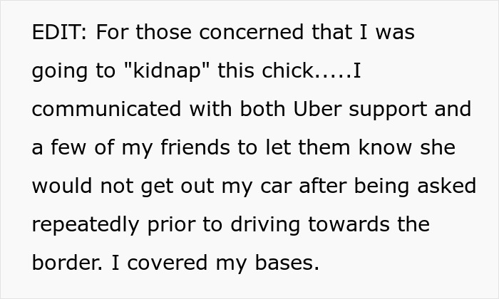 Woman Tries To Scam Uber Driver, He Maliciously Complies With Free Ride Woman Tries To Scam Uber Driver, He Maliciously Complies With Free Ride