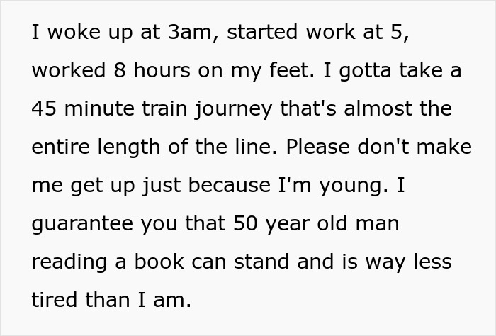 Person Says They Shouldn’t Have To Give Up Their Seat If They’re Tired, Splits The Internet