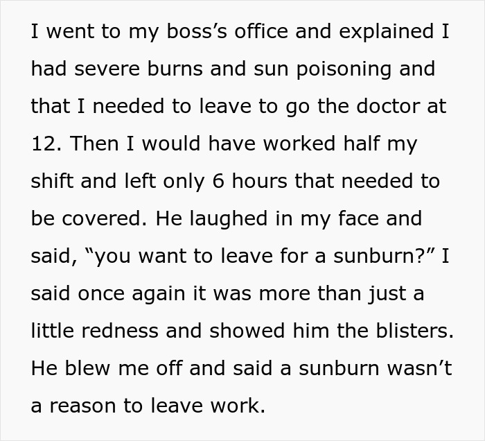 Jerk Boss Mocks Employee For Taking First Half A Day Off In 10 Months, It Backfires Jerk Boss Mocks Employee For Taking First Half A Day Off In 10 Months, It Backfires